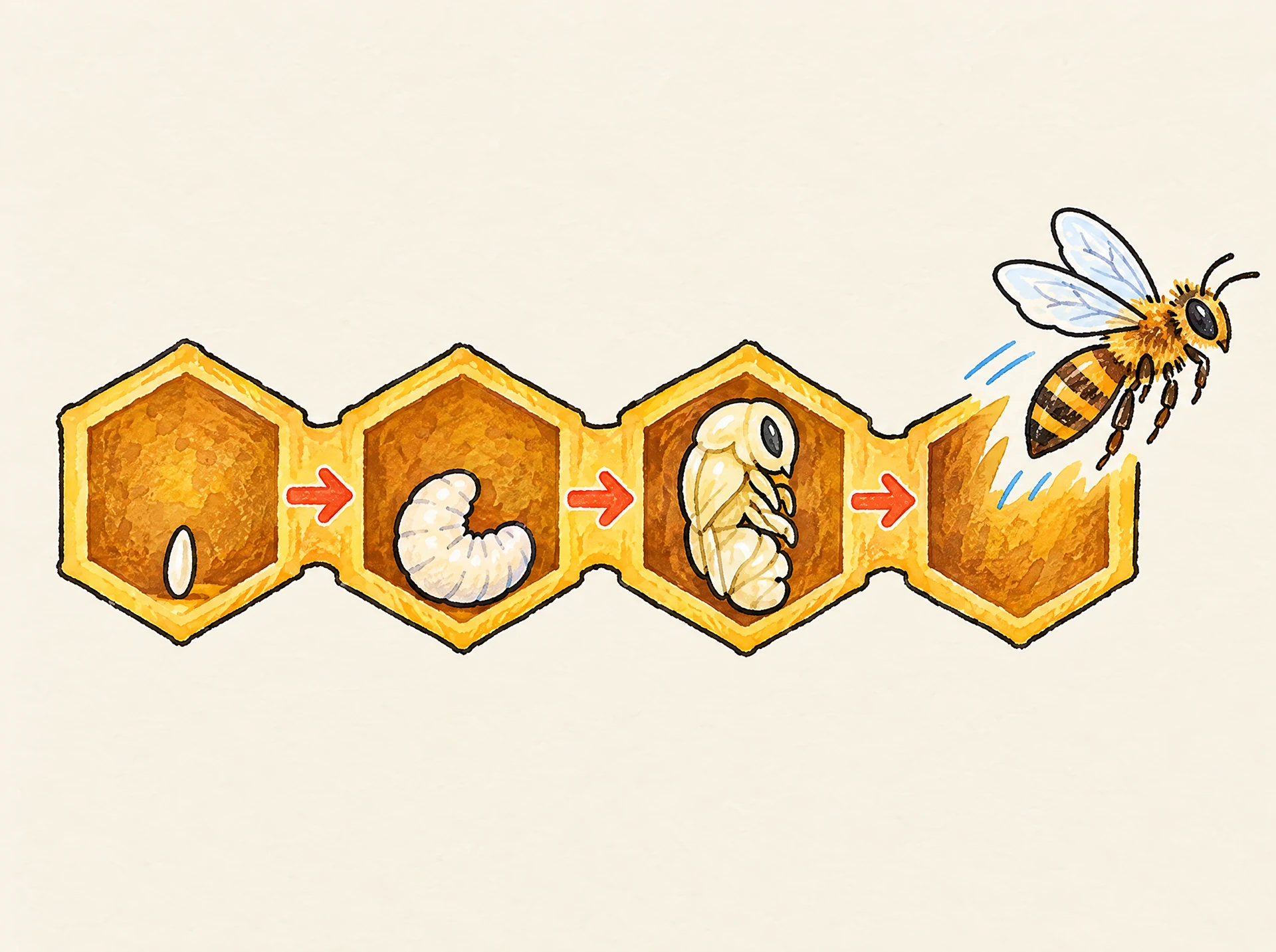 Bee life cycle animation