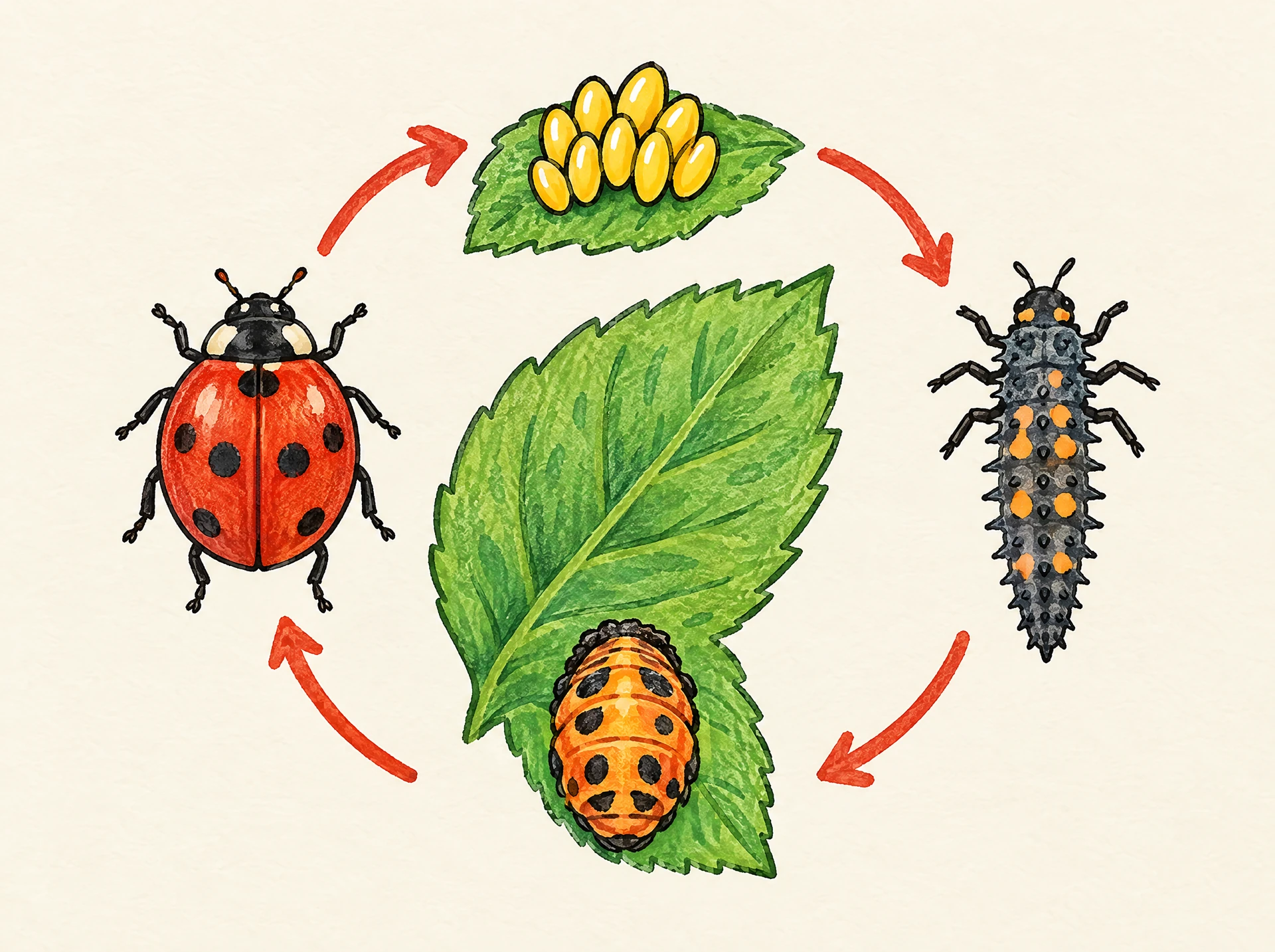 Ladybug life cycle animation